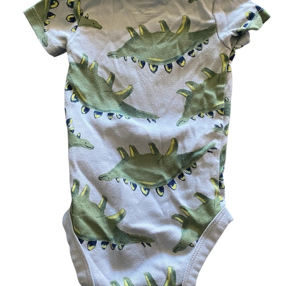 Carter's Green and Gray Dinosaur Print Bodysuit - Picture 2 of 3